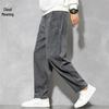 Men's Retro Corduroy Wide-Leg Trousers - Chinese Style, Straight, Casual, Loose Fit, Perfect for Spring and Autumn