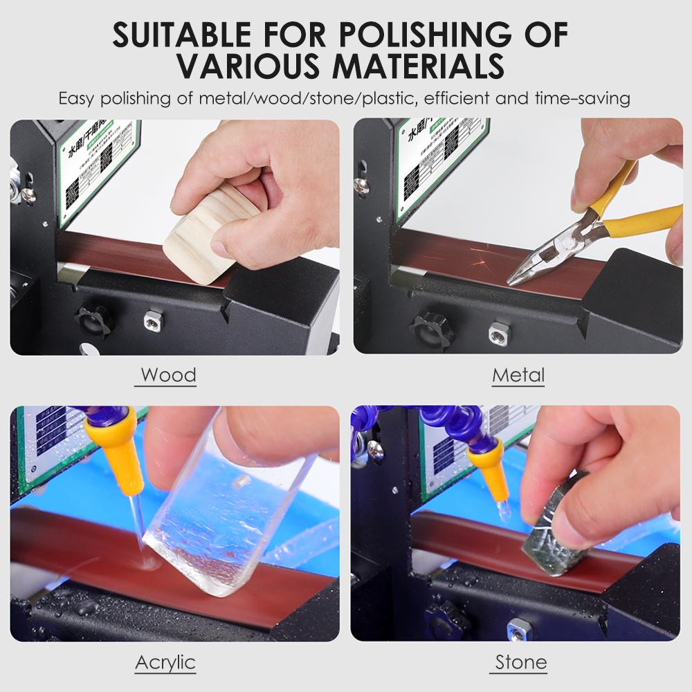 Мини-ленточный шлифовальный станок мощностью 350 Вт, электрический шлифовально-полировальный шлифовальный станок для сухой и влажной шлифовки, шлифовальный станок