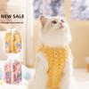 Милое теплое пальто для кошек на осень и зиму с карманами из флиса и хлопка для щенков, флисовая одежда для кошек с рисунком ананаса