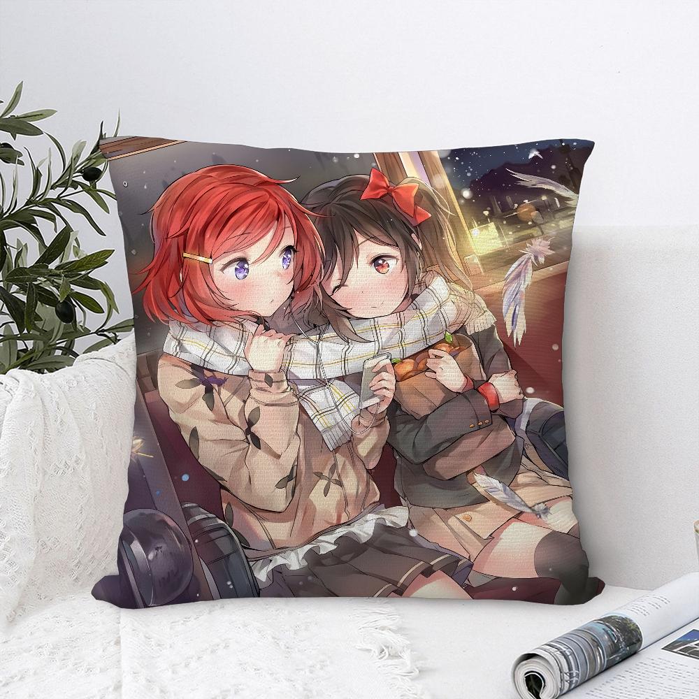 Аниме L-Love Live! Наволочка Декоративная для Дивана Домашняя Двусторонняя Печать Плюшевая Квадратная Наволочка для Подушки Декор Подушки Чехол
