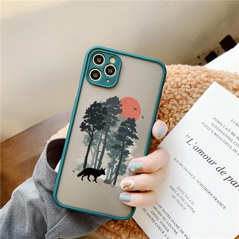Mountain Tree Sunset Phone Case For iPhone 7 8 Plus SE2 For iphone X XR Xs max 16 11 12 13 14 15 Mini Pro Max Shockproof cover