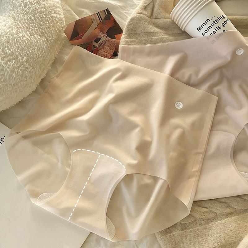 7A Antibacterial Extended Cotton Crotch High Waisted Seamless Briefs Women's Plus Size Pure Cotton Belly Cinching Hip Lifting Triangle Panties