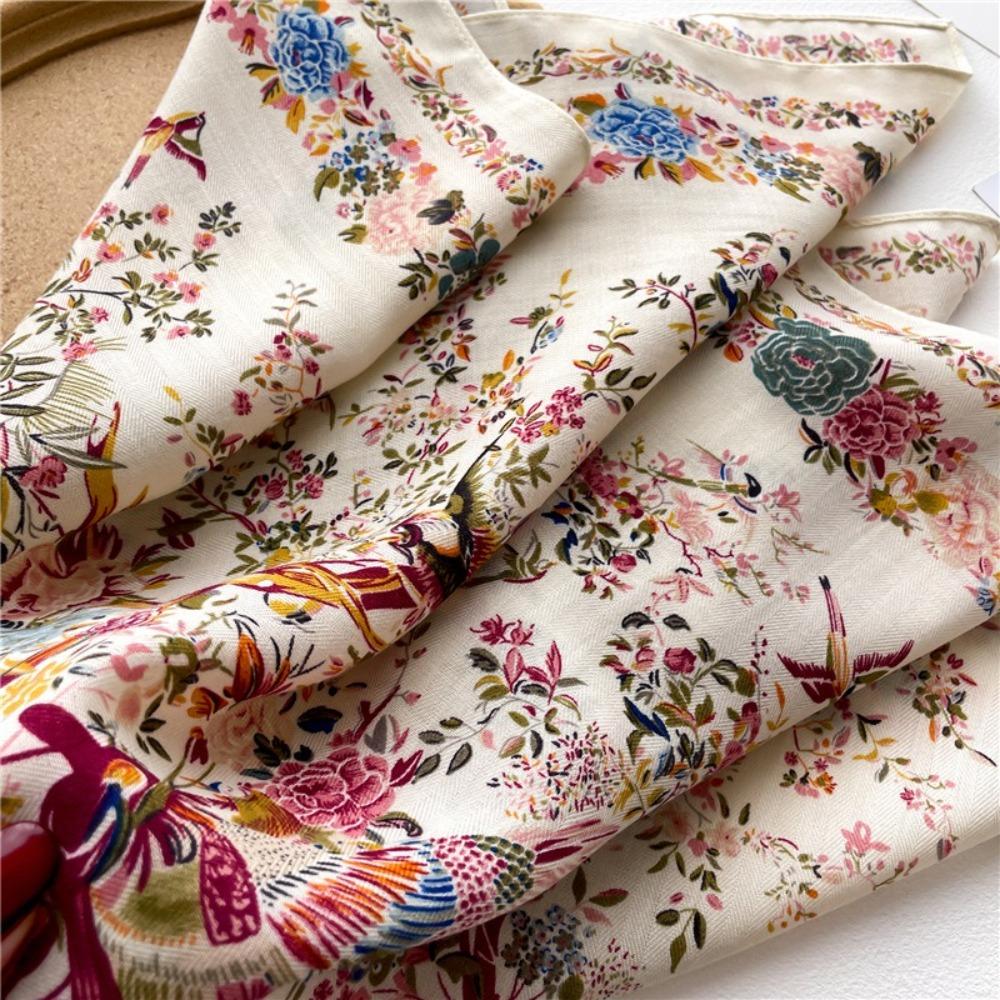 Floral Print Square Scarf Breathable Lady Scarves Headband Fashion Handkerchief