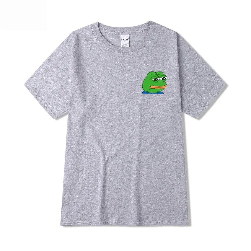 Летняя футболка унисекс Sad Frog Unisex Clothing Печатные забавные футболки Повседневные топы с короткими рукавами Хлопковая футболка для унисекс Свободная футболка