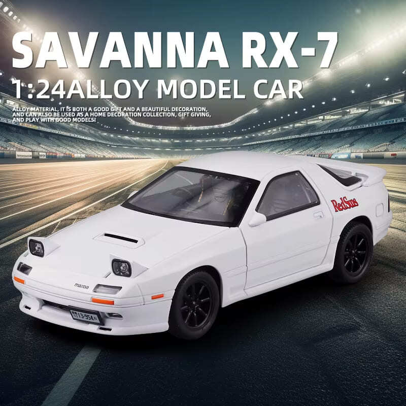 1:24 Mazda RX7 RX-7 Супер Спортивный Автомобиль Звук и Свет Инерционный Механизм Коллекция Украшения Моделирование Литая Модель Машины Литье Детская Игрушка Подарок Мальчику