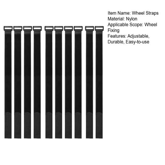 10 Pcs Bike Wheel Straps Adjustable Bicycle Wheel Securing Bands with Buckle Easy-to-use Bike Wheel Stabilizer Straps for Transporting Bicycles
