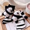 Socks with Dolls, Sweet and Cute, Three-dimensional Panda Mid-tube Socks, Women's Stripes, Personality, Versatile and Trendy