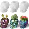 Skull Resin Gypsum Mold DIY Halloween Ear Covering Eye Covering Mouth Skull Flower Pot Storage Box Mold Casting Holiday Gifts