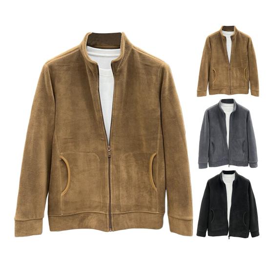 Куртка мужская из овчины Yousheng Fuzzy Sherpa с длинным рукавом, застегивающаяся на молнию спереди, повседневная куртка, зимнее флисовое теплое пальто для занятий спортом на открытом воздухе, повседневная одежда
