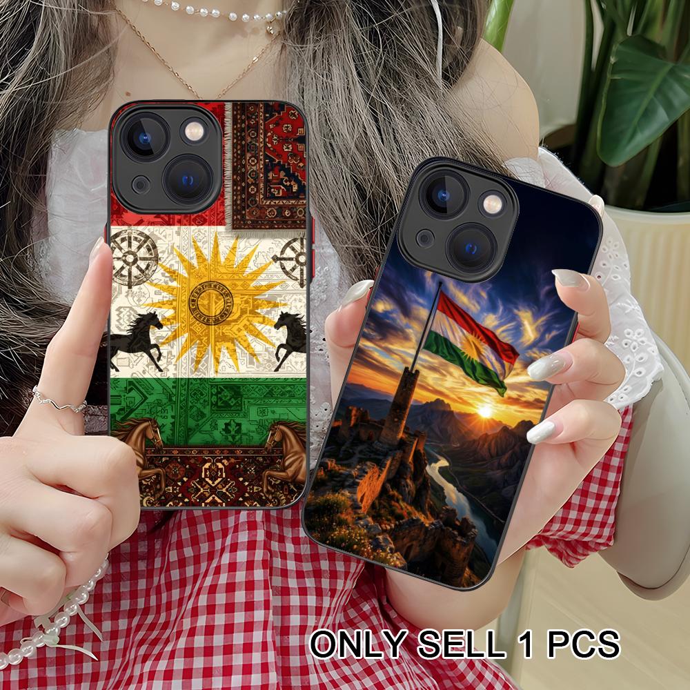 Kurdistan Flag Silicone Mobile Phone Case for iPhone 17 16 15 14 13 12 11 X XR XS Air Pro Max Plus Mini Colorful Cover