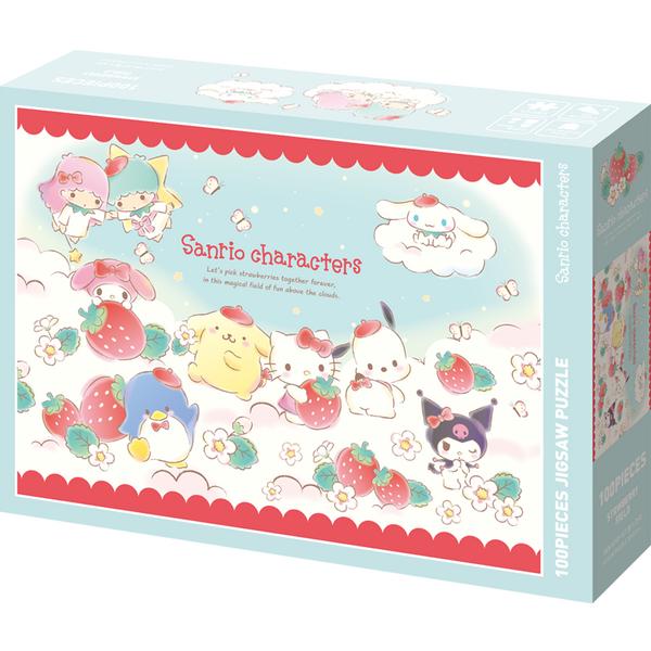 Sanrio Characters Strawberry Heaven Jigsaw Puzzle SAN-K100-023, 100 Pieces, Mixed Colors Korean Popular Toys