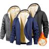 Winter Men's Jackets Thickened Fleece Lining Warm Jackets Sweatshirt Coat Men Cardigan  Zip Up Hooded Jackets Windproof Coat