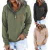 Women's Pullover Hoodies Tops Letter Printing Casual Button Down Long Sleeve Pocket Sweatshirts