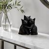 Прочный кошачий орнамент, 3D-печатная черная фигурка, Три обнимающиеся геометрические статуэтки, Художественная скульптура, Современная форма животного для дома, офиса, книжной полки