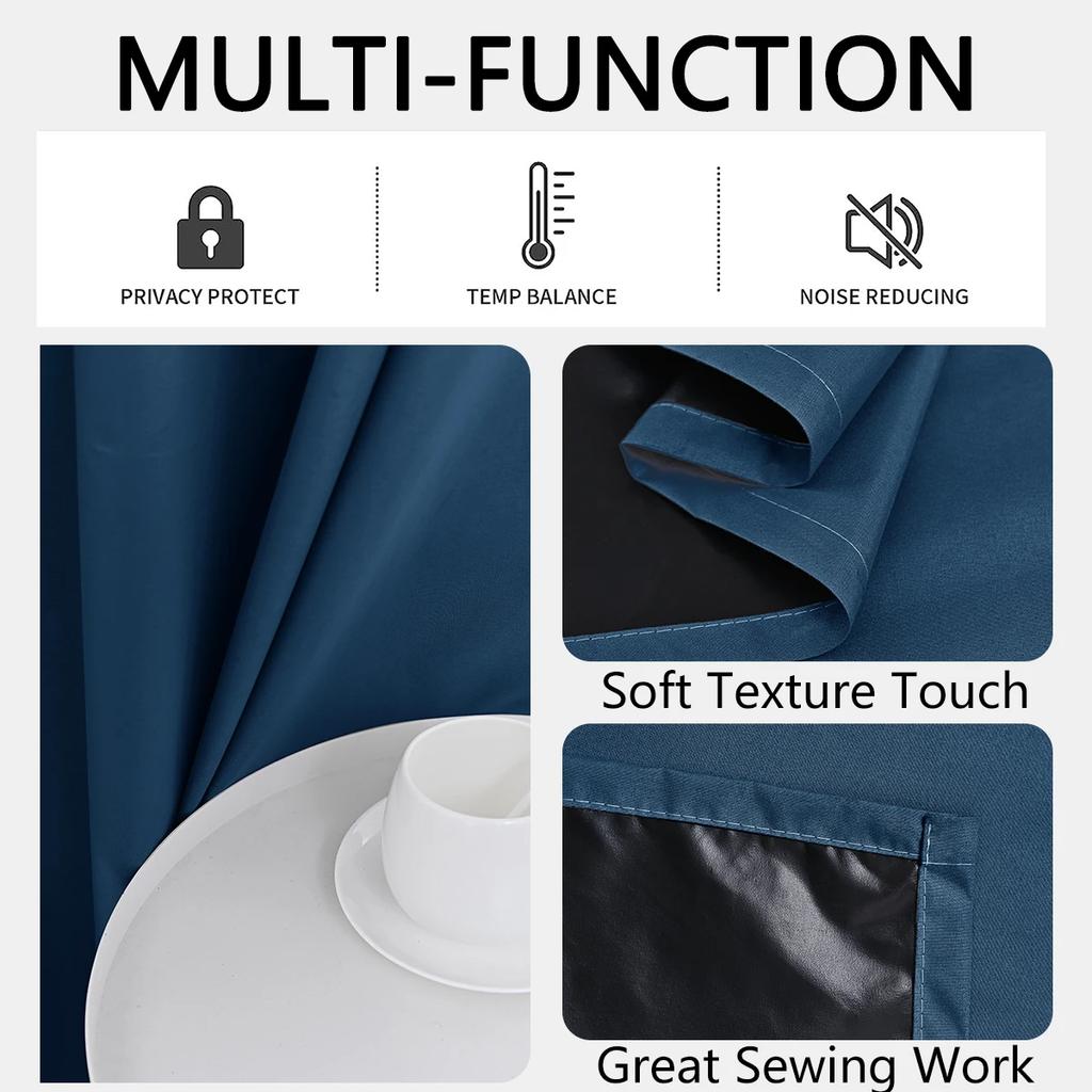 1 шт. Однотонные шторы с полным затемнением и защитой от солнца, 100% затемнение, шторы для спальни и гостиной