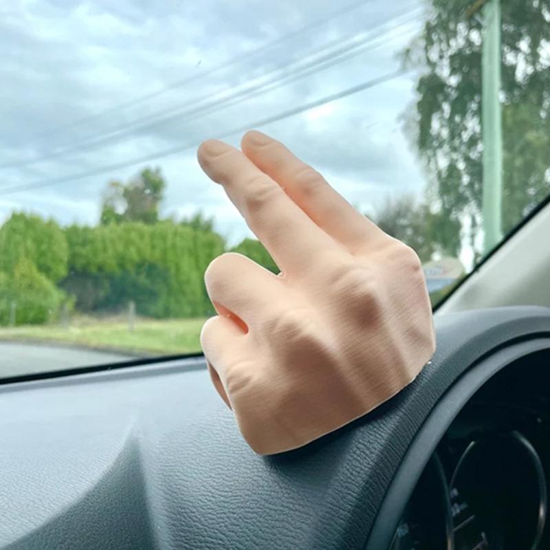 Рука-махалка на 2 пальца для приборной панели автомобиля Ленивый махальщик Забавные машущие руки Интерьер автомобиля