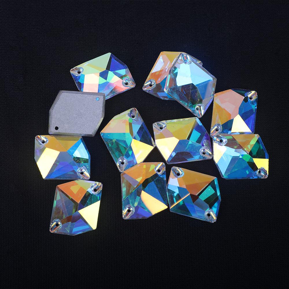 K9 Мягкий Специальной Формы Плоскодонный Двухотверстный Стеклянный Пришивной Страз, Белый AB Специальный Цвет Одежда С Бриллиантом Сделай Сам Кристальный Страз