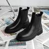 Fashion Men's Leather High-top Chelsea Boots 2025 Black Leather Shoes Retro Chimney Boots for Men Formal Wear Fashion Trend Casual Boots