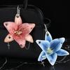 Creative Lily Simulation Flower Keychain Pendant Backpack Decoration Accessories Gift