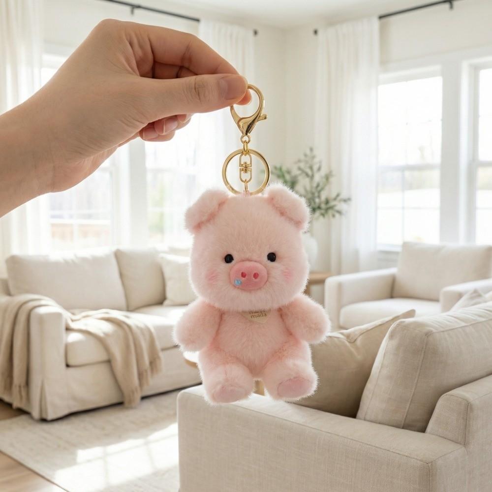 Cute Stuffed Pig Pendant Cartoon Bag Hanging Bag Charm Plush Pig Keychain  Bag Key Decoration
