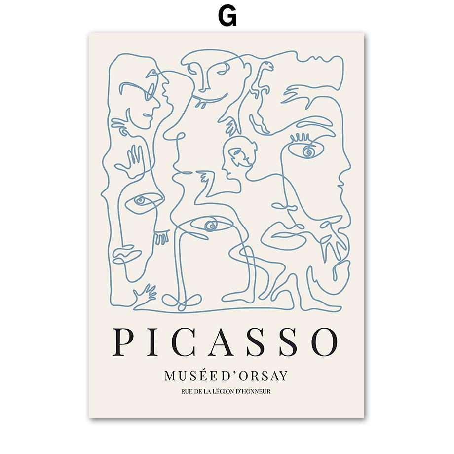 Синий Матисс Яёи Кусама Баухаус Пикассо настенная живопись на холсте плакаты на скандинавскую тему и принты настенные панно для декора гостиной