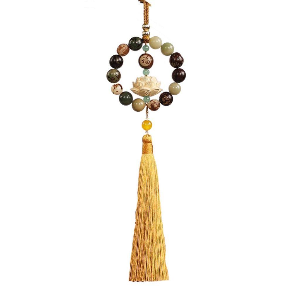 Классическое автомобильное зеркало заднего вида, подвеска Бодхи с кисточками, украшение для зеркала заднего вида, автомобильное зеркало заднего вида