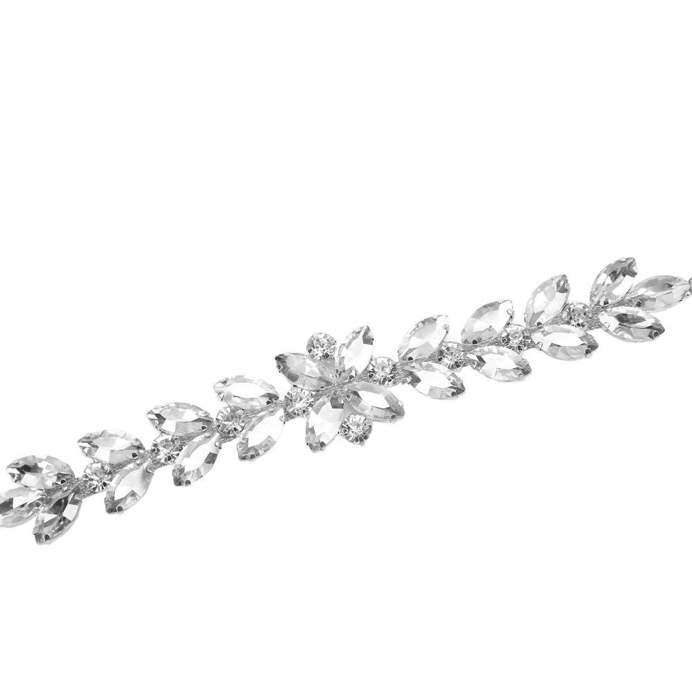 1pcs Glass DIY Craft Chains Sparkling Flower shape Statement Rhinestone Chain For Women