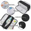 Durable Fabric Double Window Pencil Case Solid Color Solid Color Pencil Pouch  Daily Storage
