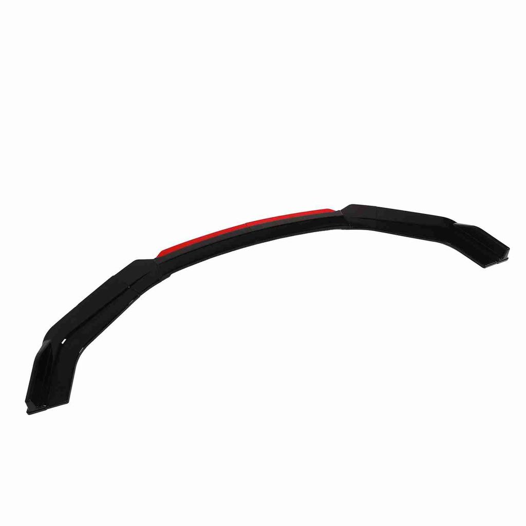 6PCS Front Bumper Lip Separator With Red Front Lip Glossy Black Bumper Lip Diffuser Splitter