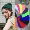 Autumn and Winter Men and Women Same Hats Warm Knitted Hats Street Dance Wool Hats Pullover Hats Solid Color Versatile Pile Hats