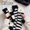 Австралийский бархат норка бархат теплые хлопковые женские носки утолщенные теплые черно-белые панда тканевые женские носки среднего размера домашние носки