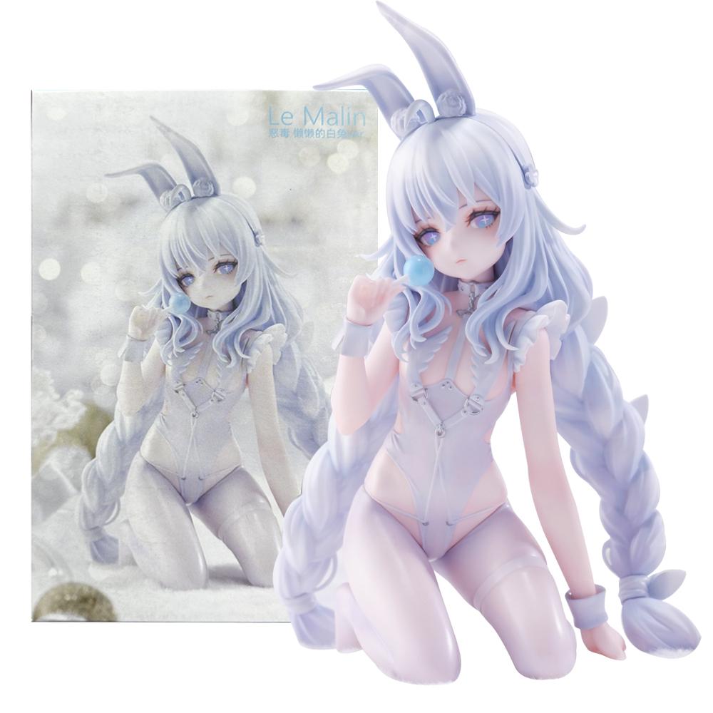 20 см Аниме Игра Azur Lane MNF Le Malin Фигурка Ленивый Белый Кролик Наряд Поза на коленях Модель Игрушка Подарок Фигурка