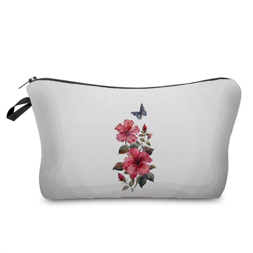 Women Flower Print Cosmetic Bag Toiletries Organize Travel Storage Case 6669