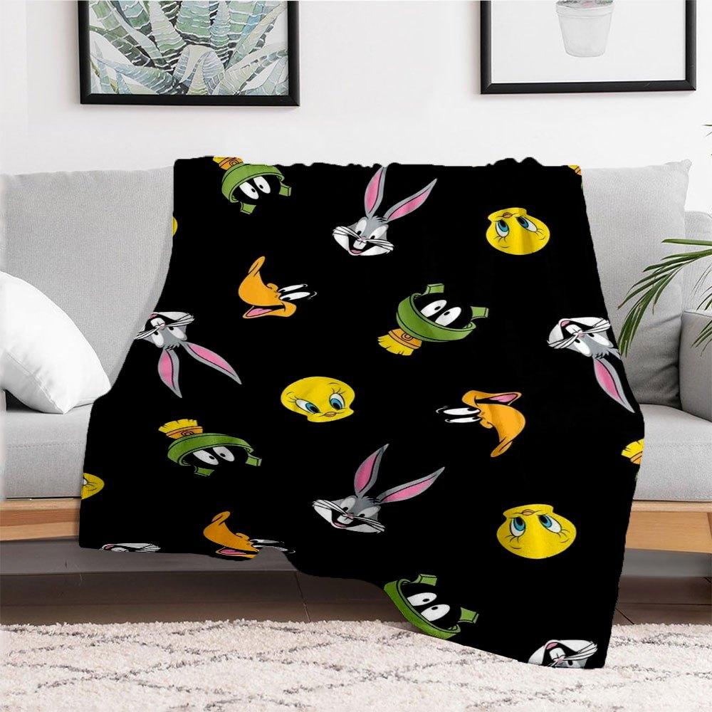 "Чехол для телефона с персонажами Looney Tunes" Фланелевое покрывало для дивана, кровати, путешествий, кемпинга, офиса