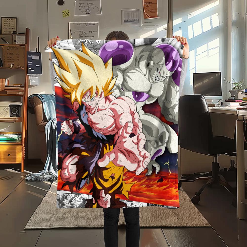 Dragon Ball Characters pattern Flannel Blanket, High quality Comfortable for All Seasons, Home Decor, Warmth and Comfort, Perfect for Gifts.