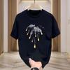 Летняя мужская и женская футболка с коротким рукавом, летняя ретро-печать, одежда из чистого хлопка, большого размера, свободная футболка, топ