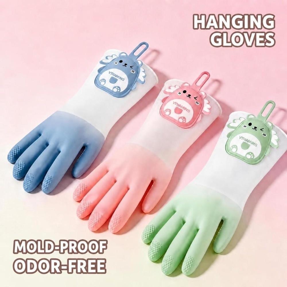 Natural Latex Dishwashing Gloves Waterproof Latex Protective Gloves For Laundry Cleaning