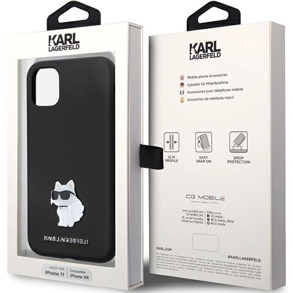 Karl Lagerfeld Klhcn61Smhcnpk Case For Iphone 11 / Xr - Black Silicone C Metal Pin