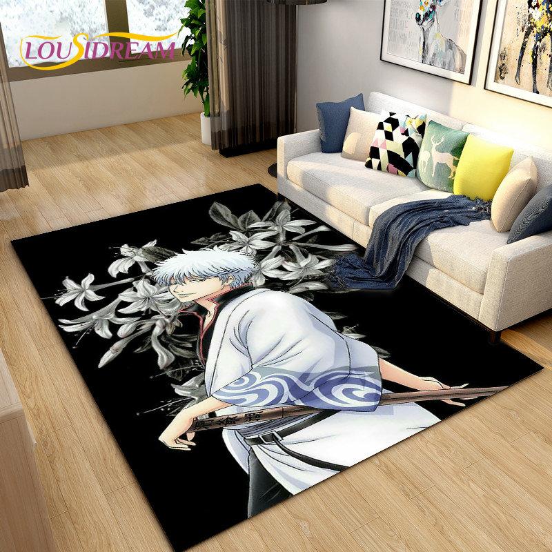 Гинтоки Кагура Гинтама Аниме Ковер, Ковер для гостиной, спальни, дивана, придверный коврик, украшение, детский игровой нескользящий коврик для пола