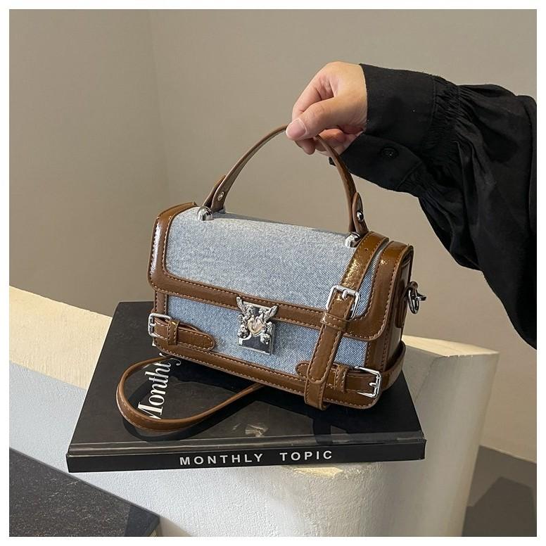 Ielgy Exquisite Fashionable Handbag Fashionable All-Match Contrast Color Shoulder Bag High-End Light Luxury Trendy Cross-Body Bag