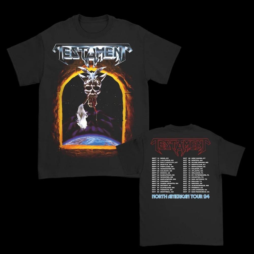 Футболка Testament Klash of The Titans Унисекс Мужская Женская Летняя С Коротким Рукавом Модный Топ Повседневный Ретро Ежедневная Футболка
