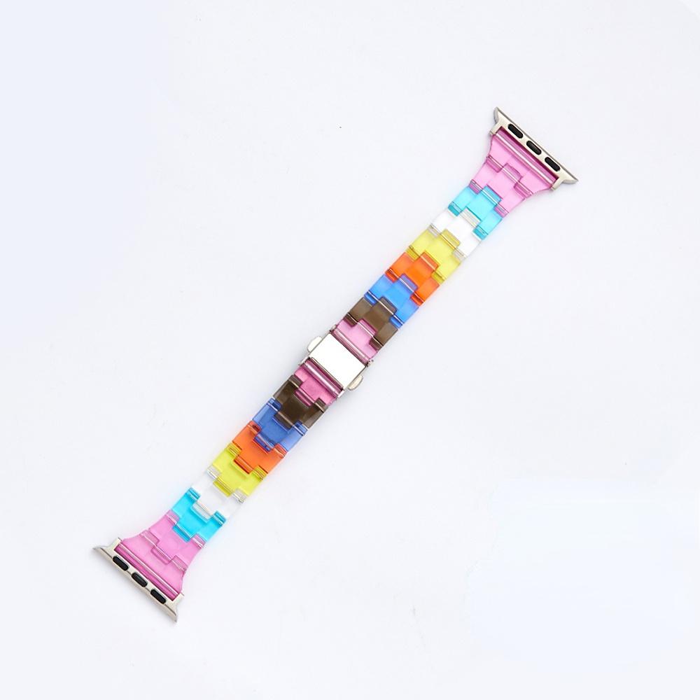 Resin Rainbow Transparent For Apple Watch Band 44mm 45mm 38 40mm 42 41mm 49mm 44 45 Strap Bracele iWatch Series 8 7 6 SE 5 4 3 2 Band