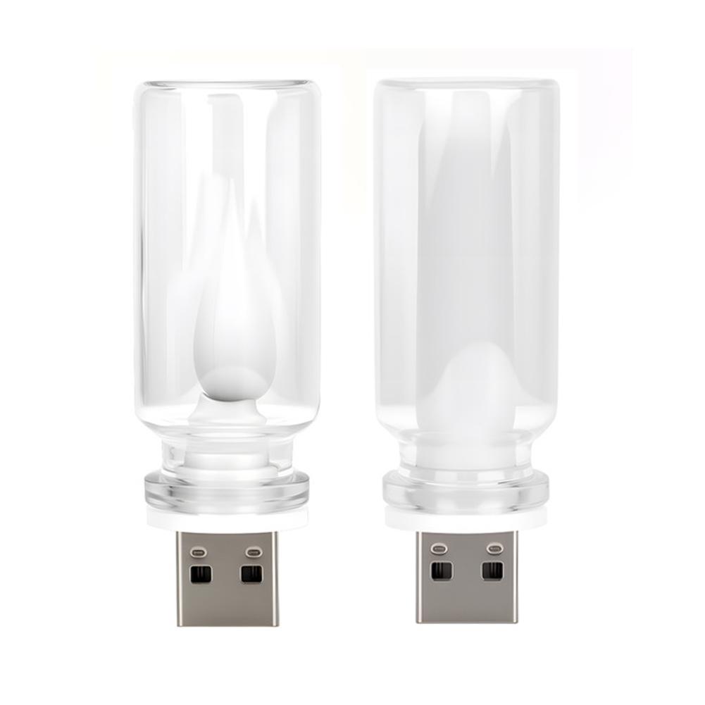 Car Retro 5V LED Bulbs Incandescent Atmosphere Ornament Light Universal USB LED Candle style Rainbow Color Atmosphere Lamp