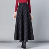 New Woolen Plaid Skirt for Women Mid-length Autumn and Winter Slimming High-waisted A-line Skirt Casual Long Skirt