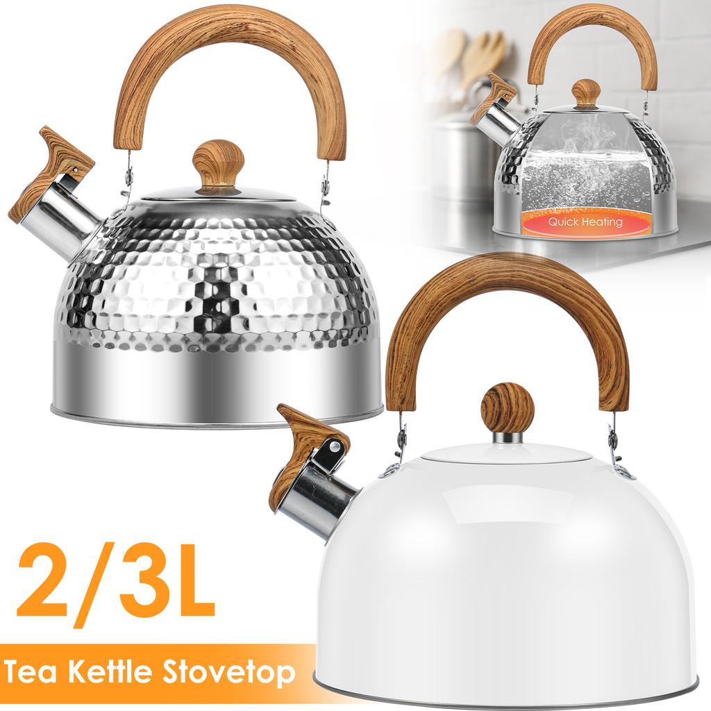 3/2L Tea Kettle with Anti-scald Handle Food Grade Stainless Steel Stove Top Tea Kettle Rustproof Whistling Tea Kettle