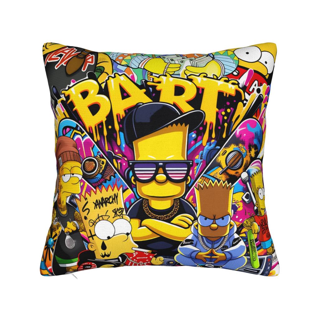 Pillow Cover SSimpsons Spooky Springfield Shenanigans Halloween Novelty Pillow Case For Couch Sofa Bedroom Pillowcases