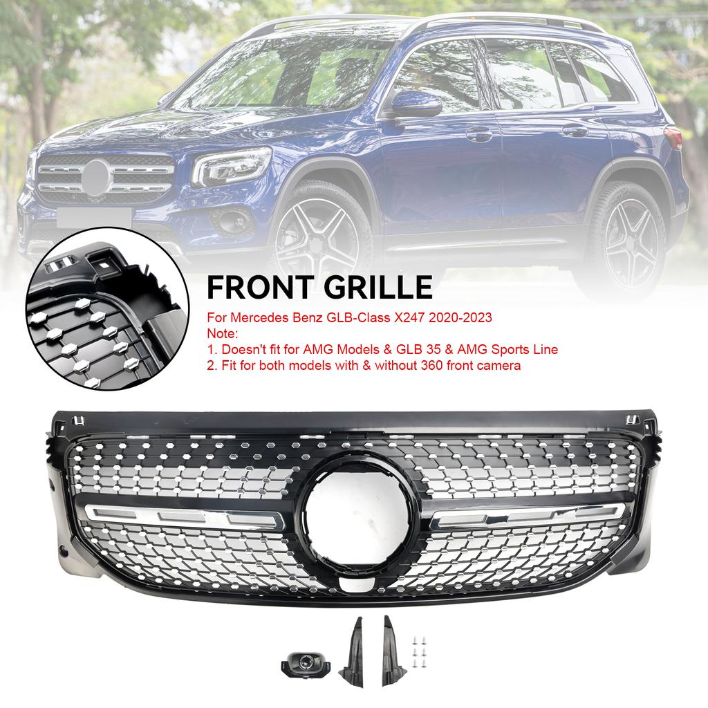 Diamond Front Bumper Grille Grill Fit Mercedes Benz GLB X247 2020-2023
