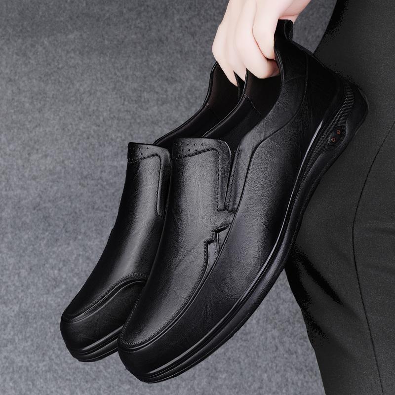 Модная мужская уличная обувь слипоны, мужские зимние плюшевые снежные балетки из натуральной кожи, мужские классические лоферы, модная мужская удобная обувь слипоны