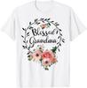 Blessed Grandma For Women Flower Decor Grandma Flowers T-Shirt