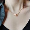 Double Ring Heart Shape New Simple Necklace Female Collarbone Chain Female Design Wind Jewelry Gift